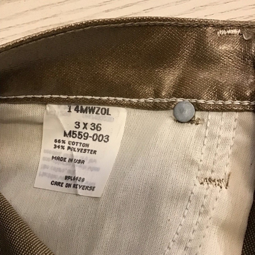 Wrangler Vintage 25 x 36 Coated High-Rise Gold/Beige Women’s Jeans Made In USA - Picture 8 of 12